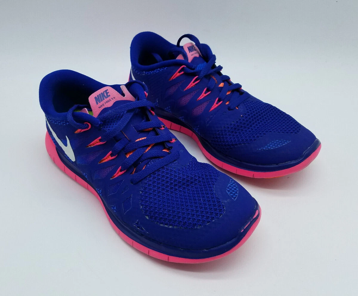 Nike Free 5.0 Size 7 Running Shoes Royal Blue Hyper Pink | eBay