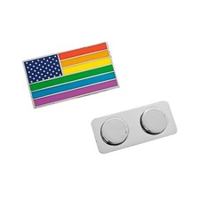 Set of 20 USA Rainbow Gay Pride Flag Enamel Lapel Pin with Magnetic Backing