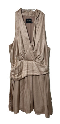 DO+BE V-Neck Sleeveless Mini Dress Champagne Womens Size Medium