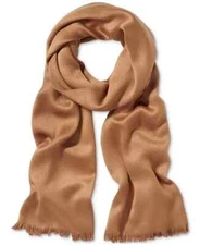 Calvin Klein Solid Satin-Feel Pashmina Scarf Women's One Size Luggage