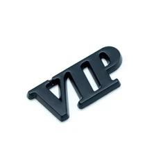 Car Body VIP Metal Badge Side Logo Matte Black Rear Trunk Emblem Sticker Decal