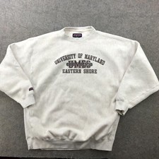 Vintage Maryland Eastern Shore Hawks Sweatshirt Mens XL Spell Out Cross Grain