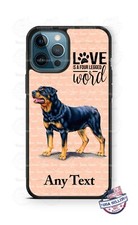 Rottweiler Dog Love Word Personalized Phone Case Cover for iPhone Samsung gift
