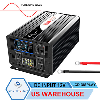 pure sine wave 3200 watt inverter 12v/24V/48V/ DC to AC 120v | eBay