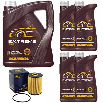 Motoröl Set MANNOL Extreme 5W-40 API 9 Liter + Ölfilter für Audi Q7 VW Passat