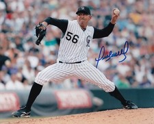 FRANKLIN MORALES   COLORADO ROCKIES   ACTION SIGNED 8x10