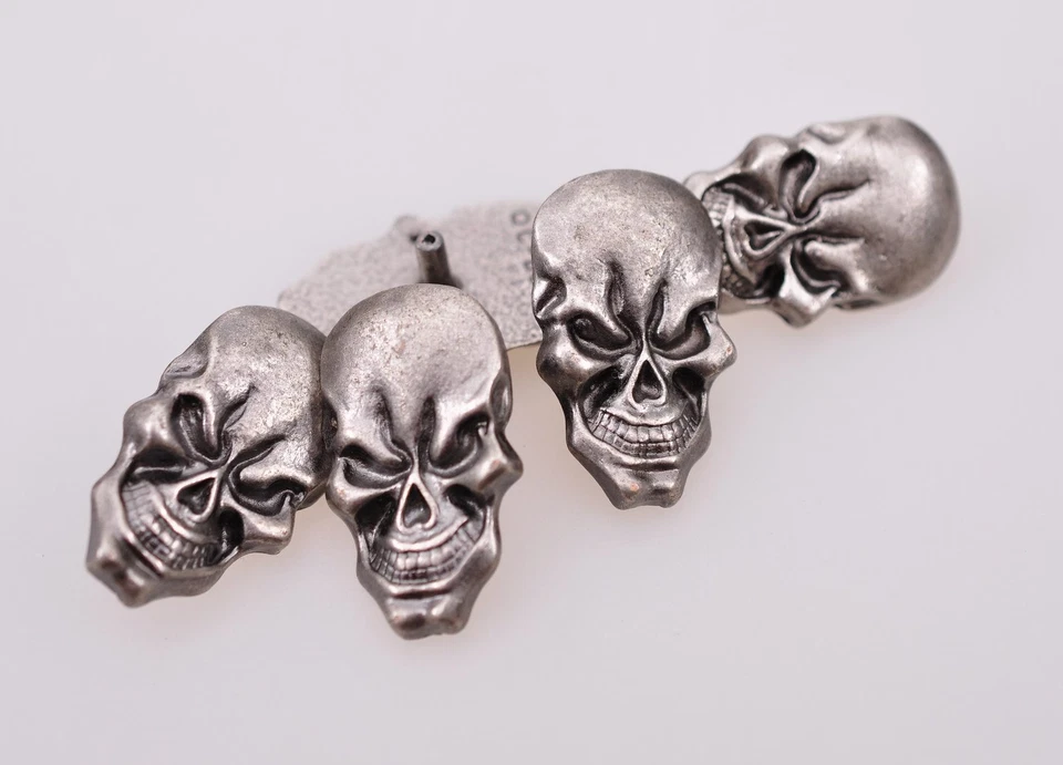 1.7X2.8CM 10pcs Rock Antique Silver Skull Studs Leathercraft Decor Saddle Concho - Image 4 of 4