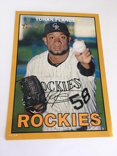 2016 Topps Heritage Jumbo 5x7 Yohan Flande Rockies 298 #'d 01/10 Gold