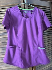 Scrubstar Premium Scrub Top Pull Over V Neck Wine Top Size S/CH