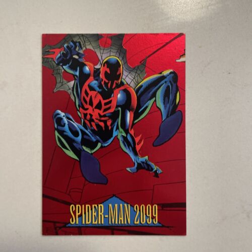 1993 Marvel Universe insert feuille rouge Spider-Man 2099 #5 - Photo 1 sur 2