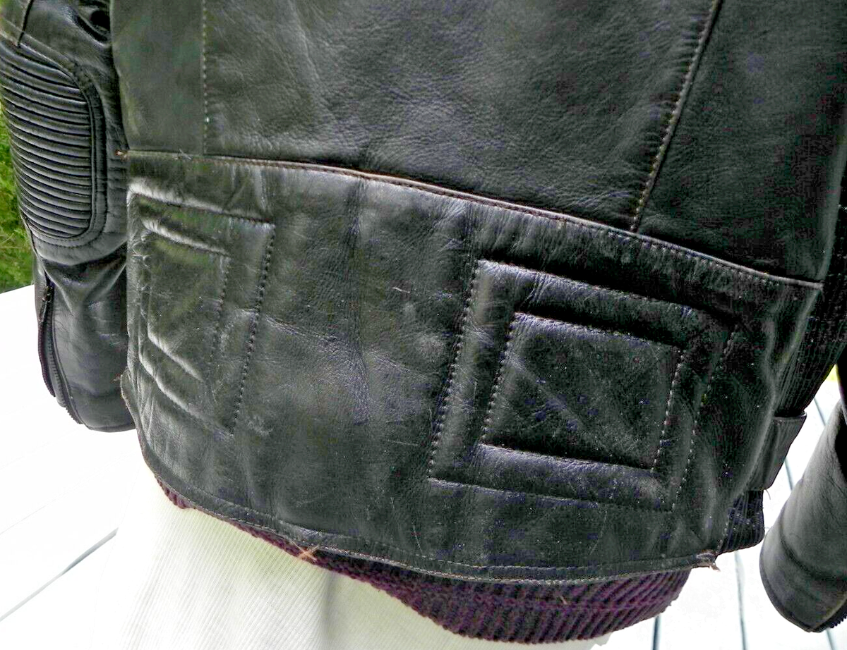 VINTAGE - MENS CLASSIC LEATHER MOTOR CYCLE JACKET - SZ-46 JACKET