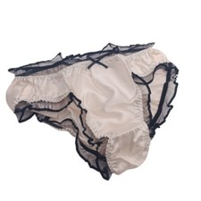 Girls 100 Silk Panties Blue Briefs Ruffle Knicker Bikini Underwear for 11 years