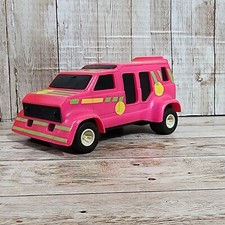 VTG Lanard Toys Surf Van Malibu Madness Pull Power Cord 1985 Pink Green