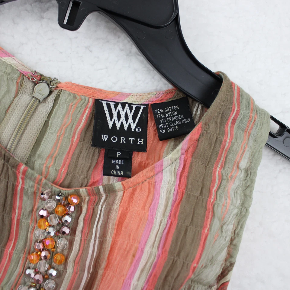 Regata feminina WORTH leve assimétrica listrada tamanho P multicolor - Imagem 2 de 4