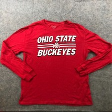Ohio State Buckeyes Shirt Mens Large Red Graphic Logo Logo Spell Out