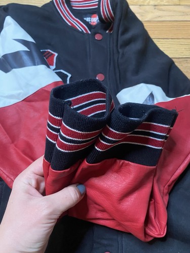 Plus Eighteen Bomber Jacket Black White Red University Jacket Size 2XL - Picture 11 of 19
