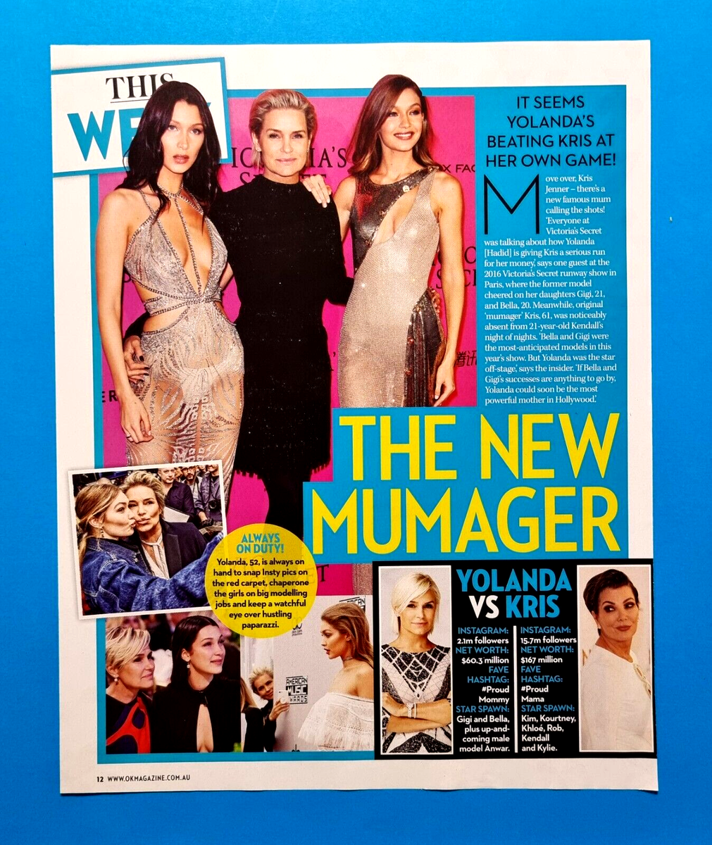 GIGI BELLA HADID -SUPERMODEL Page Magazine Clipping Article