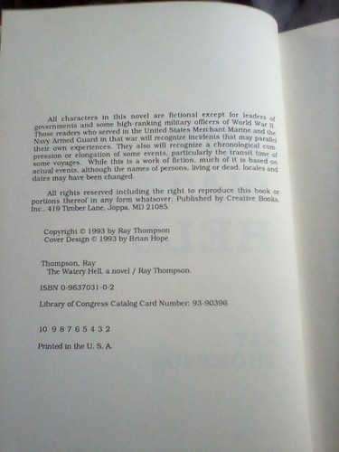 *Signed* The Watery Hell by Ray Thompson (1993, Hardcover) WWII - Picture 8 of 12