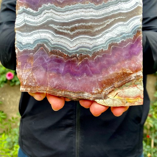 379G Natural amethyst agate crystal slice healing large specimen - 第 13/14 張圖片