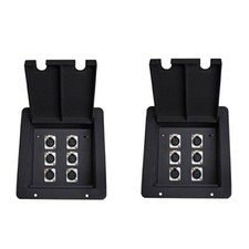 2 Elite Core Recessed Audio Stage Floor Box w/ 6 Female 3pin XLR Mic Connectors