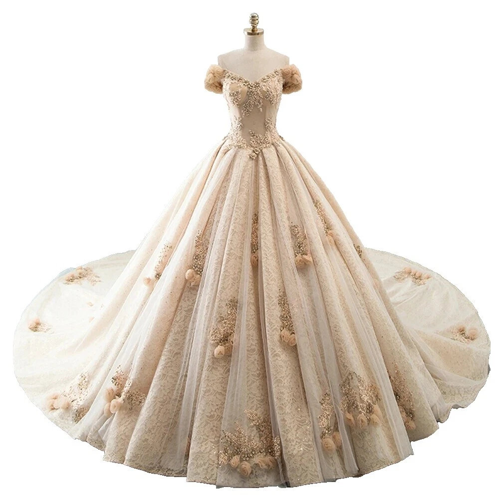 Beading A-Line Tulle Wedding Dresses