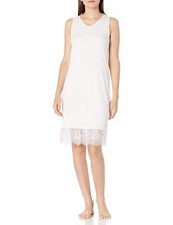 Hanro 301822 Women's Makena Tank NightGown 100 Cotton, White, Small