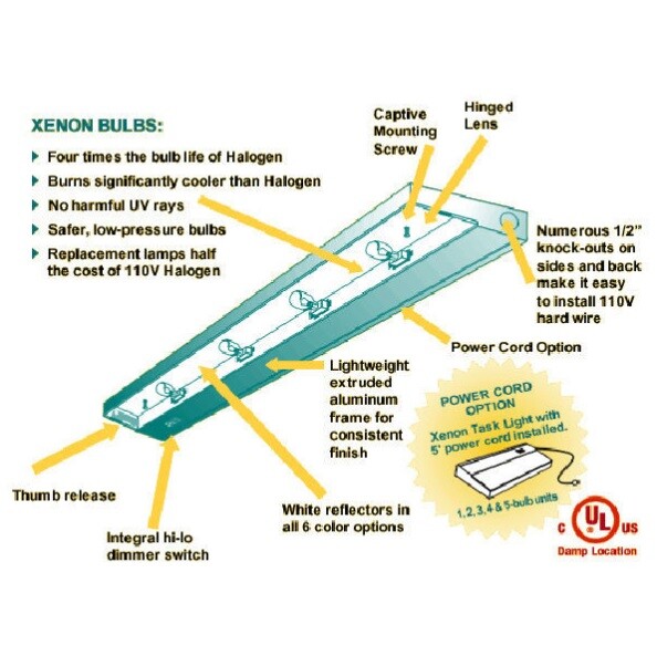 National Specialty XTL5HW/BZ Xenon Under Light 38.5 in Bronze