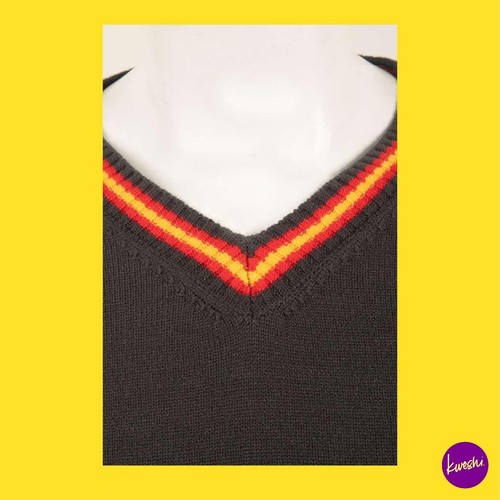 UNBRANDED Gryffindor Knitted Cosplay Sweater, V-Neck, Brown/Grey, UK L (Unisex) - Picture 5 of 7