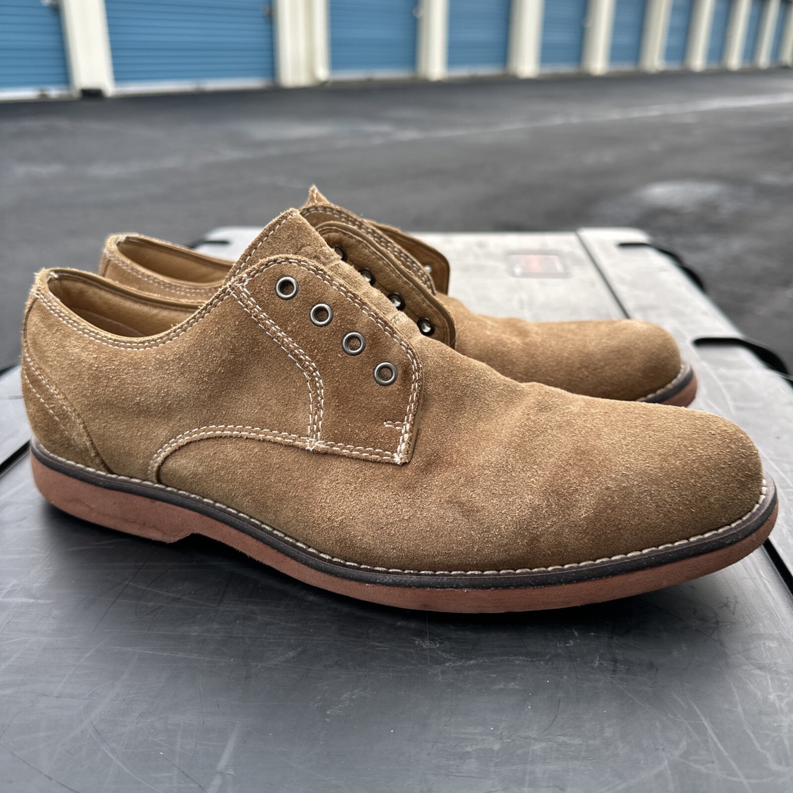 SAOLA G.H. Scarpe eleganti Bass & Co uomo 8 M Exeter Oxford marrone pelle scamosciata 21