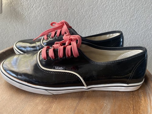 black patent vans