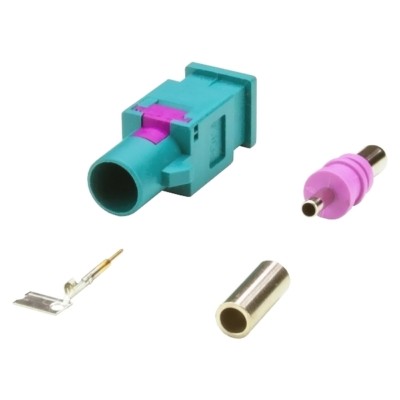 FAKRA Stecker Male Antennenstecker RG174 Crimp Löt Reparatur Gehäuse SET