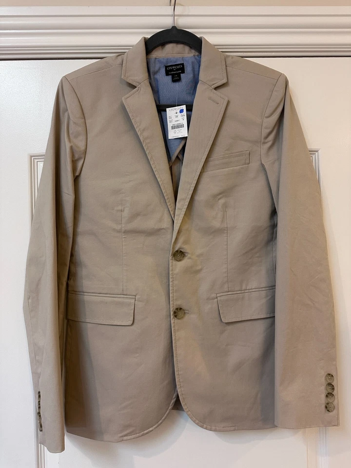 NUEVO J Crew Crewcuts Thompson Mezcla de Algodón Caqui Blazer Chaqueta Niños Talla 16 Foto 2 de 4