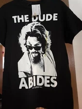 The Big Lebowski The Dude  Abides Licensed Movie size S Adult T Shirt unisex