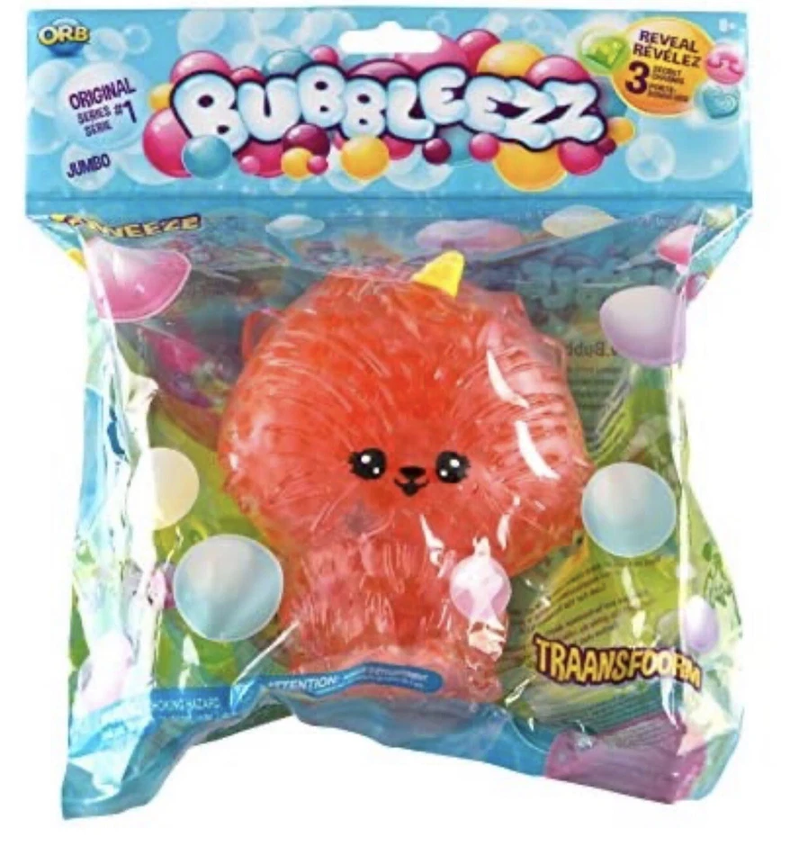 BUBBLEEZZ SQWEEZZ ORB JUMBO ORIGINAL ROJO PURRYCORN, con 3 DIJES SERIE 1 Foto 3 de 3