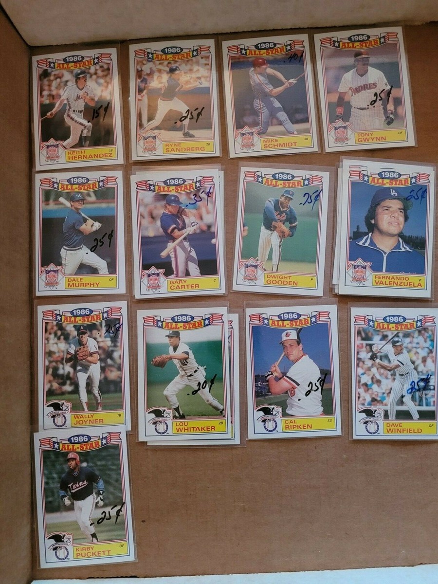 1986 topps all star game set 13 of 22 cards Kirby Puckett Cal