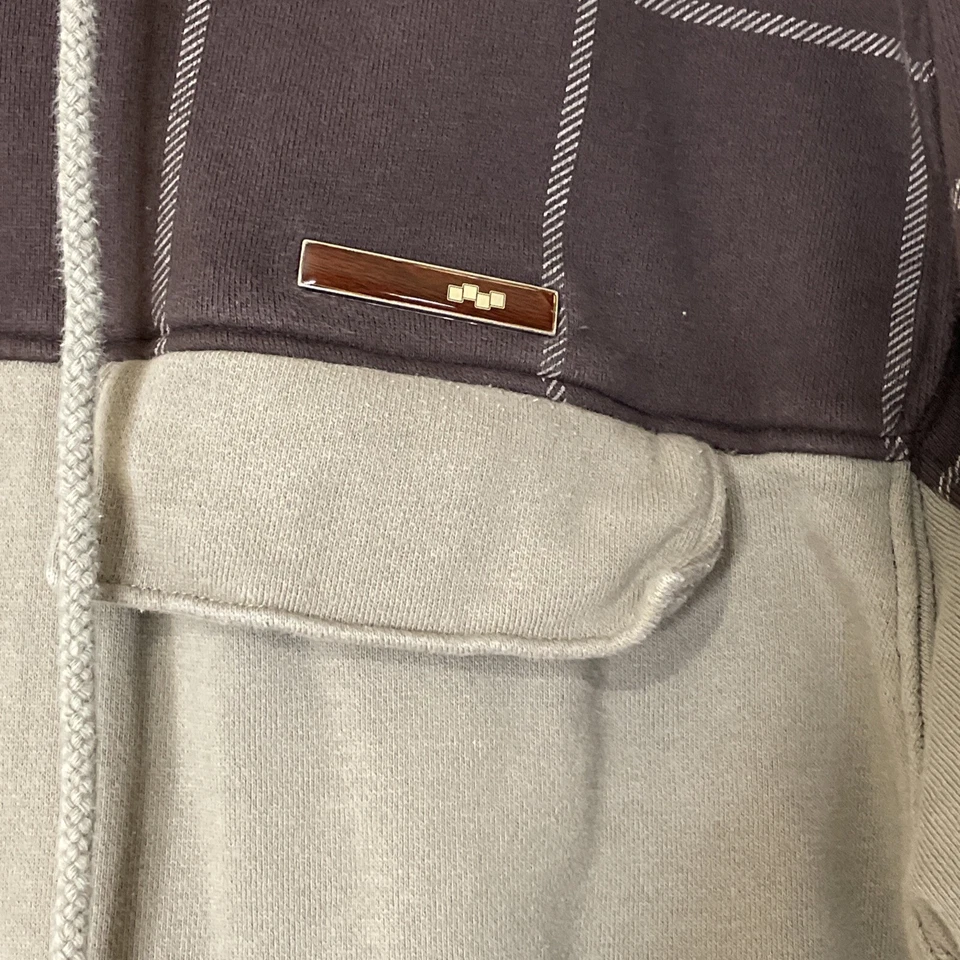 Sudadera con Capucha Foursquare Snowboard Cremallera Completa Marrón Tostado A Cuadros Talla Pequeña Foto 3 de 4