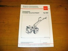 Agria Ersatzteilliste 3600 ETL Einachser Einachsschlepper Schlepper