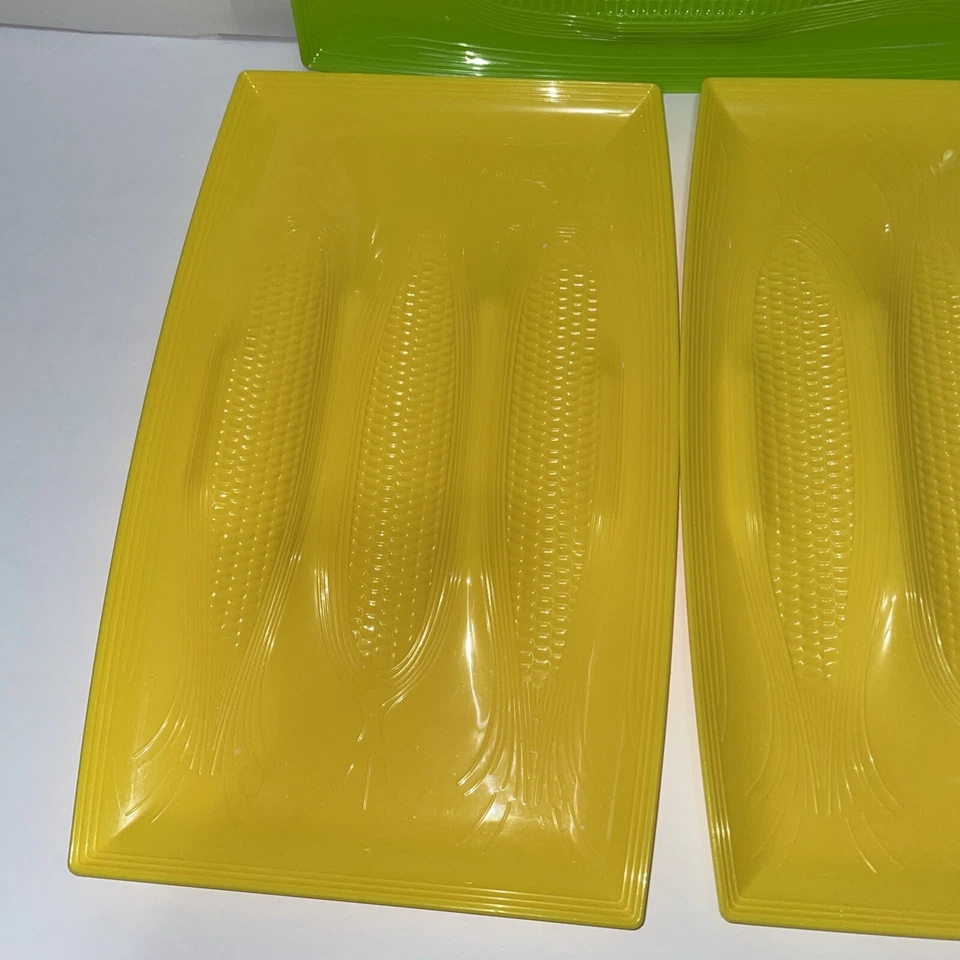 Hutzler Corn On The Cob Serving Platters Set Of 3, Yellow And Green - Image 3 of 4