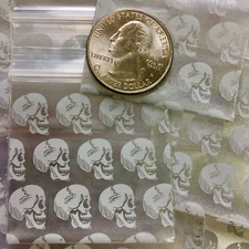 BaggiesSince1987 - 175175 Zip Seal Design Bags SKULL SILVER 100 PCS, 👀Details🔽