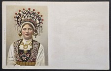 1905 Norway Postcard   Hardanger Bride S strene Persen Bergen   Bunad Costume