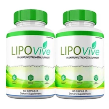 LipoVive Capsules, Max Strength, Lipo Vive Pills Premium Supplement (2 pack)