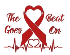 Vinyl Car Decal Sticker - The Beat Goes On heart attack survivor awareness truck