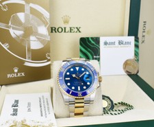 Rolex ROLEX 18kt Gold & SS Submariner Blue Dial w/ BOX TAGS 116613 LB SANT BLANC