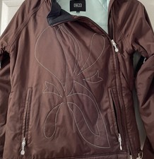 Nils Brown Ski Jacket Y2k Parka Winter Oblique 2way Zipper Small/medium