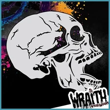 Human Skull #3 - Reusable Airbrush Stencil Template
