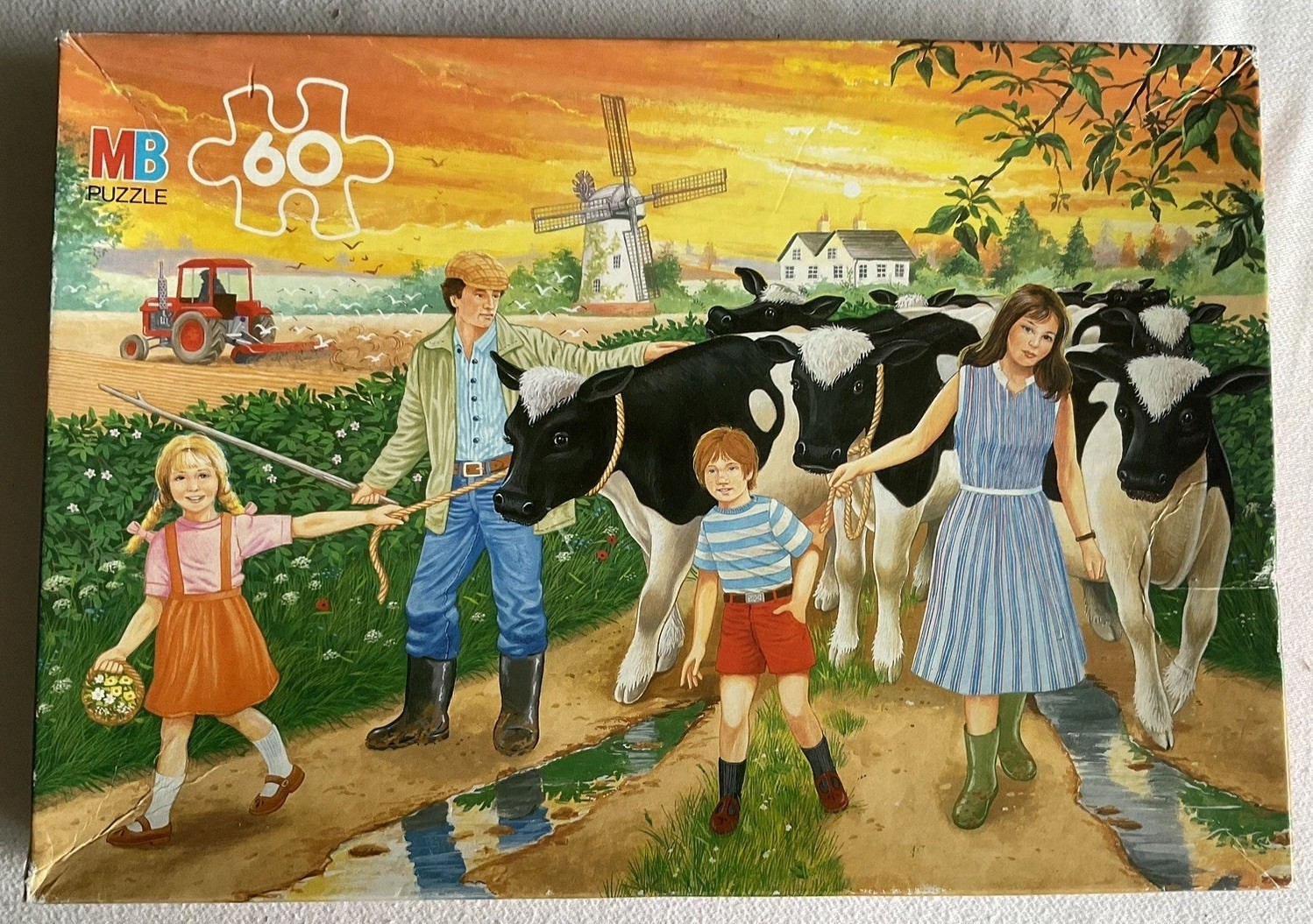 Retro “Farm” 60 Piece Jigsaw Puzzle, MB, 1989 **Contents Sealed**