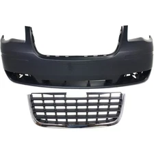 Front Bumper Cover and Grille Assembly Kit For 2008-2010 Town & Country Primed