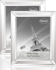 Meetart Silver Mirror Photo Frame 8x10 Per Set for Wall Hang Tabletop 2 or 3Pcs 