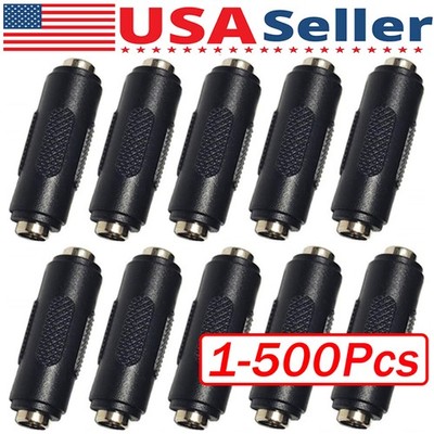 500 DC Coupler Female to Female 5.5mm 2.1mm Barrel Jack Power Connector Plug Lot