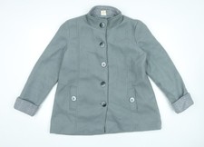 Anne De Lan&ccedil;ay Womens Grey Mid-Length Overcoat M Classic Buttoned